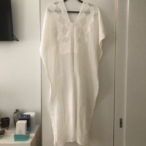 NWT el interior 100% cotton white swim maxi dress